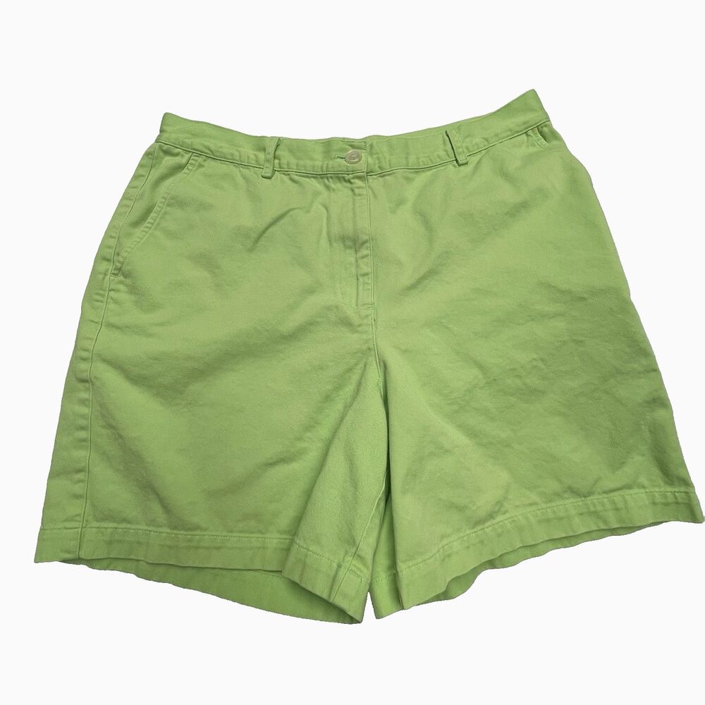 Lauren Ralph Lauren Women's Bright Green Shorts Denim Chino Size 14